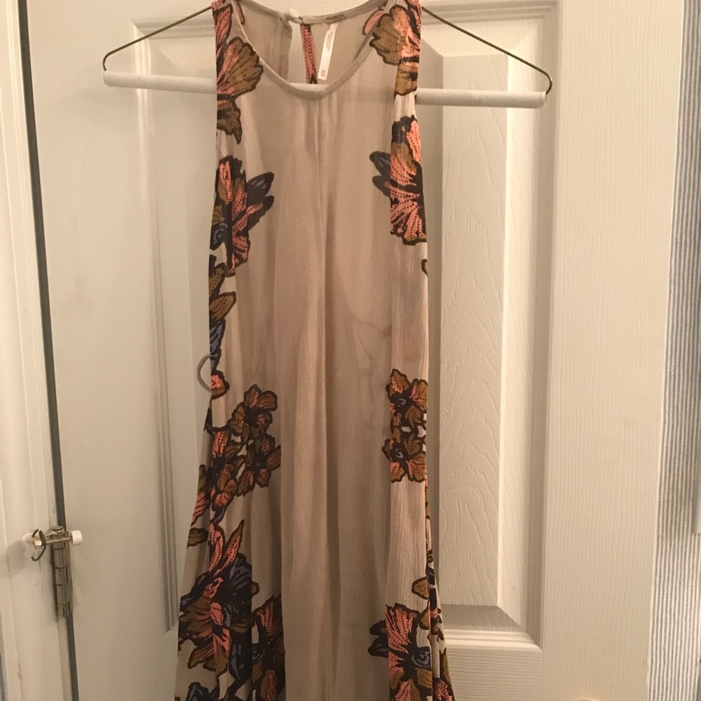 Free people patterned slip dress with side ties